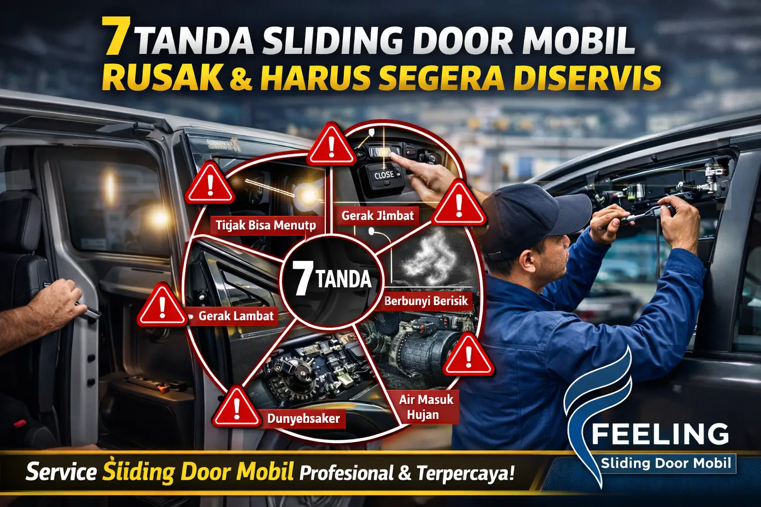7 tanda kerusakan sliding door mobil