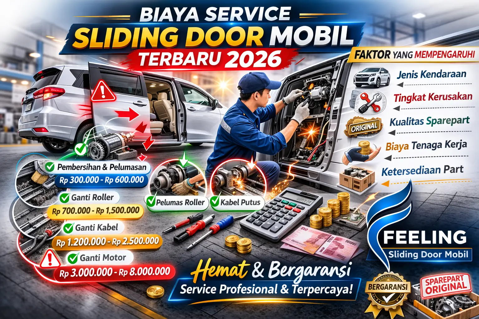 Biaya Service Sliding Door Mobil Terbaru