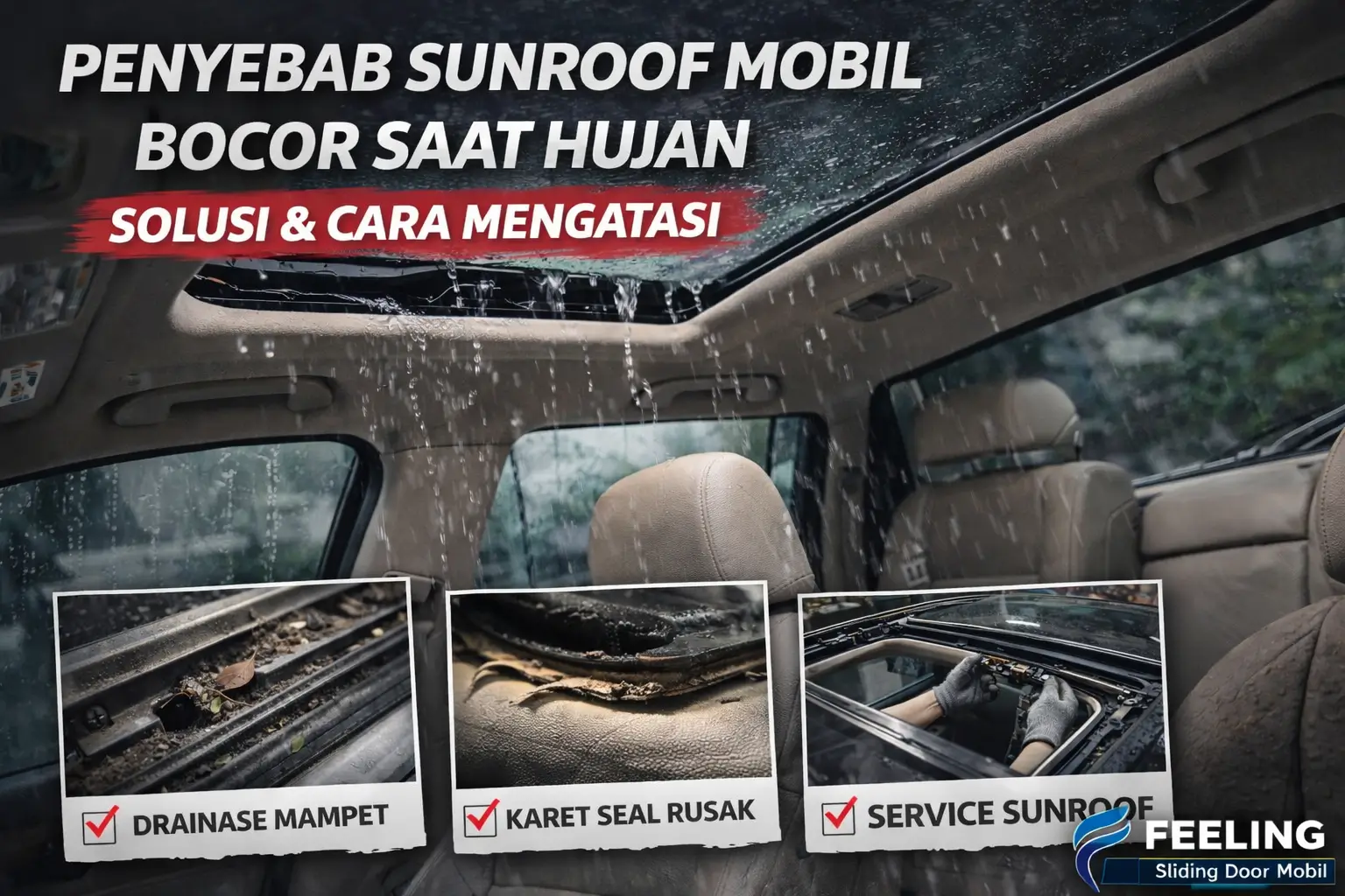Penyebab Sunroof Mobil Bocor Saat Hujan