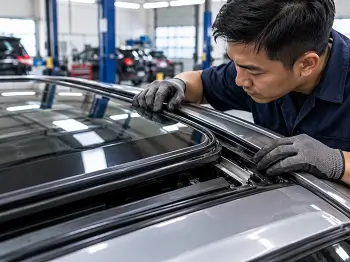 Pemeriksaan seal dan kaca sunroof mobil
